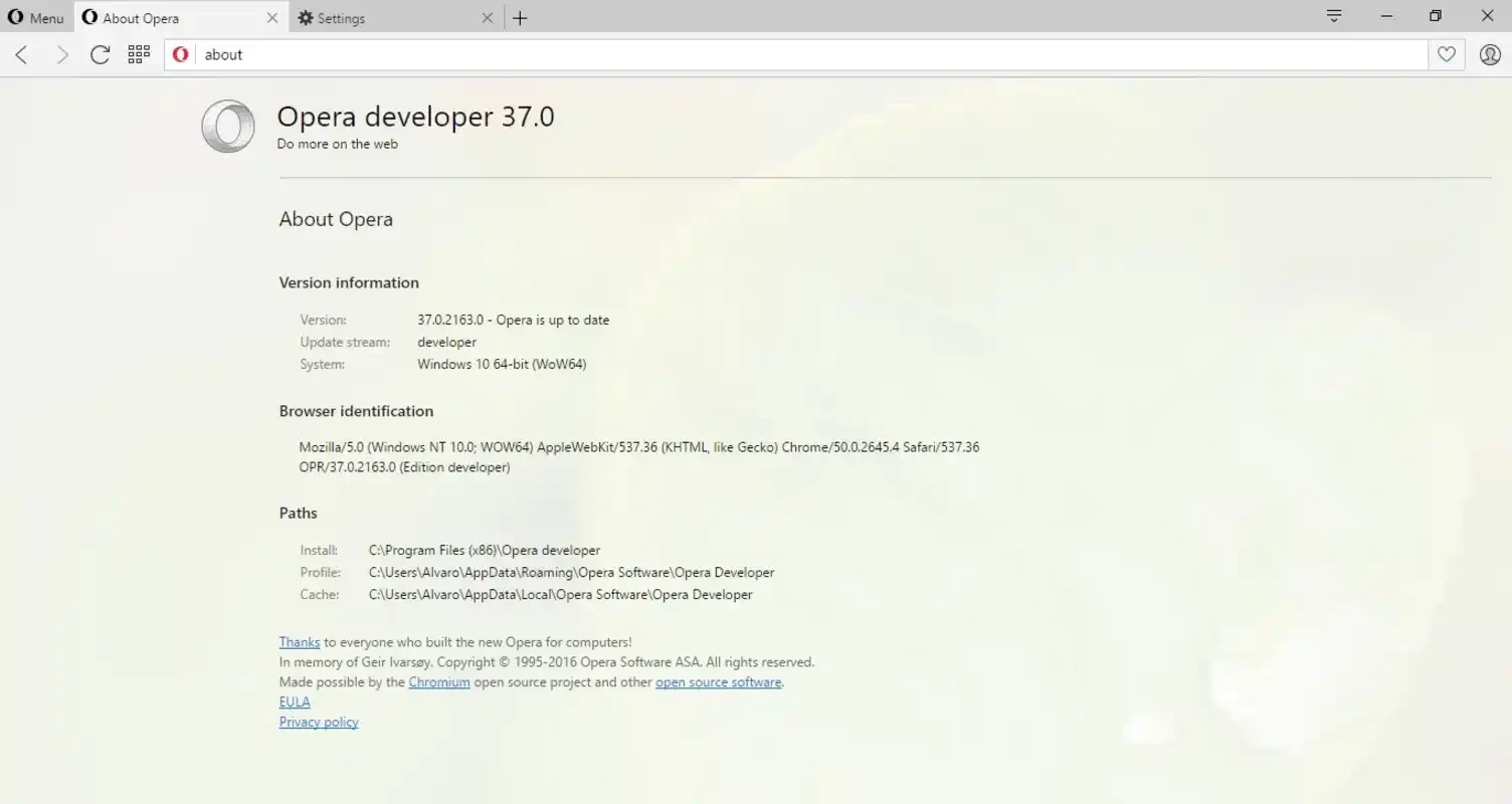 Opera Beta — στιγμιότυπο οθόνης 2